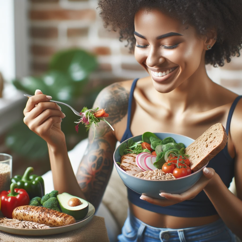 Variety of nutritious foods representing a balanced diet