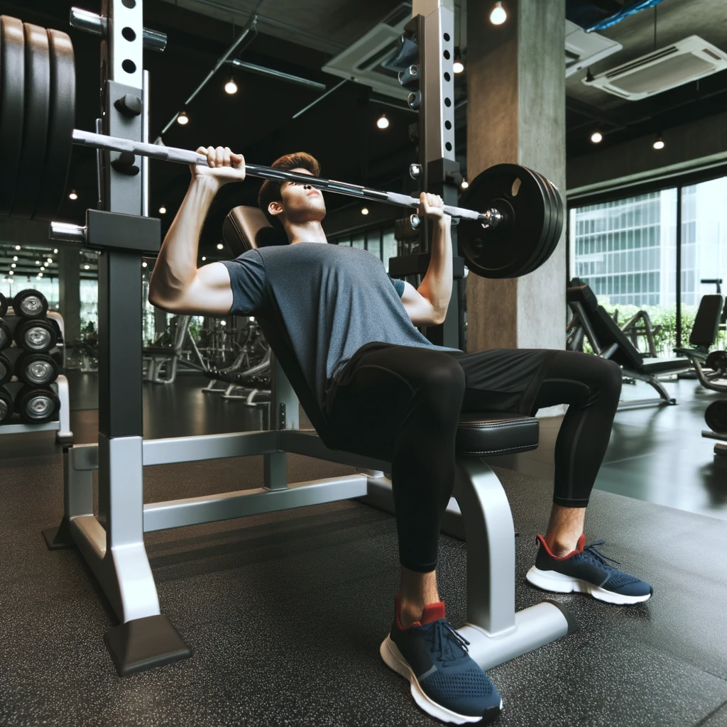 Person performing a bench press